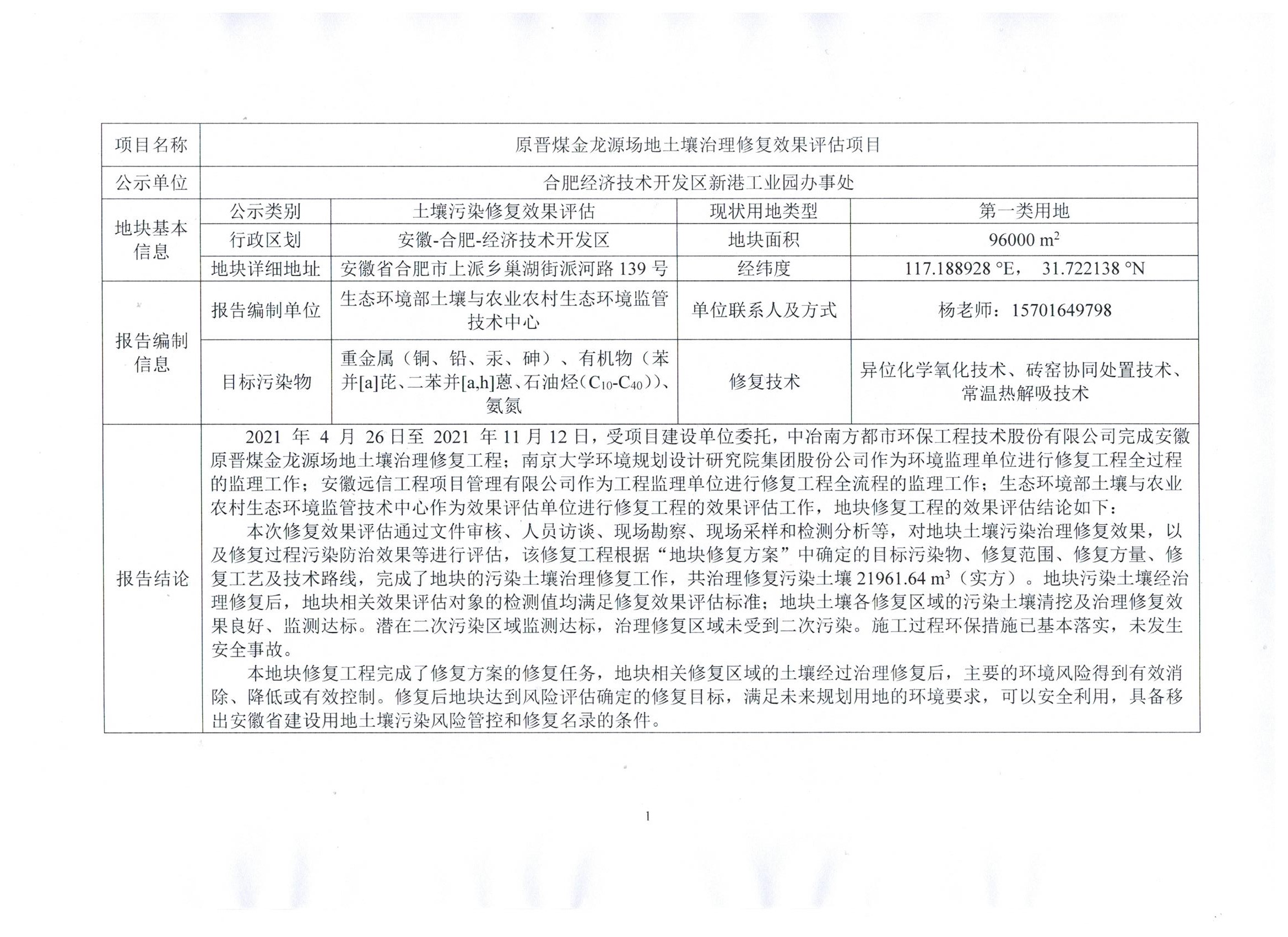 關(guān)于原晉煤金龍?jiān)磮龅赝寥乐卫硇迯?fù)效果評估項(xiàng)目的公示